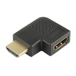 Vergoldeter HDMI 19 Pin Stecker auf HDMI 19 Pin Buchse Adapter mit 90 Grad Winkel (Schwarz) – Bild 3