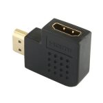 Vergoldeter HDMI 19 Pin Stecker auf HDMI 19 Pin Buchse Adapter mit 90 Grad Winkel (Schwarz) – Bild 4