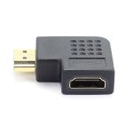 Vergoldeter HDMI 19 Pin Stecker auf HDMI 19 Pin Buchse Adapter mit 90 Grad Winkel (Schwarz) – Bild 5