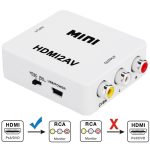 VK-126 MINI HDMI zu CVBS / L + R Audiokonverter Adapter (Scaler) (Weiß)