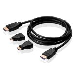 3 in 1 Full HD 1080P HDMI-Kabeladapter-Kit (1,5 m HDMI-Kabel + HDMI-zu-Mini-HDMI-Adapter + HDMI-zu-Micro-HDMI-Adapter)