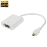 22 cm Micro HDMI-Stecker auf VGA-Buchse Videoadapterkabel, unterstützt Full HD 1080P