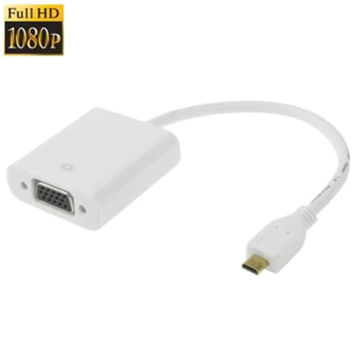S-PC-0405.jpg 22 cm Micro HDMI-Stecker auf VGA-Buchse Videoadapterkabel, unterstützt Full HD 1080P – Bild 1