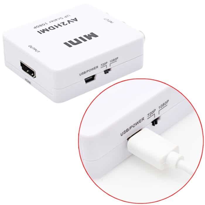 Mini CVBS / L + R Audio zu HDMI Konverter Adapter – Bild 5