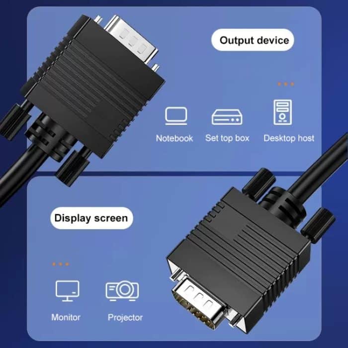 1,5 m VGA 15Pin-Stecker von normaler Qualität zu VGA 15Pin-Stecker für CRT-Monitor – Bild 4