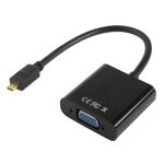 22 cm Full HD 1080P Micro HDMI-Stecker auf VGA-Buchse Videoadapterkabel mit Audiokabel (schwarz) – Bild 2
