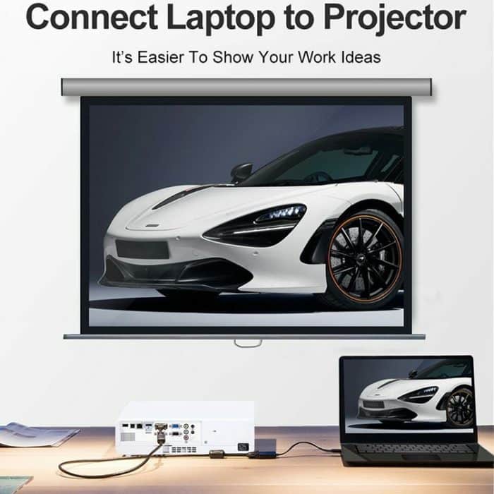 22 cm Full HD 1080P Micro HDMI-Stecker auf VGA-Buchse Videoadapterkabel mit Audiokabel (schwarz) – Bild 5