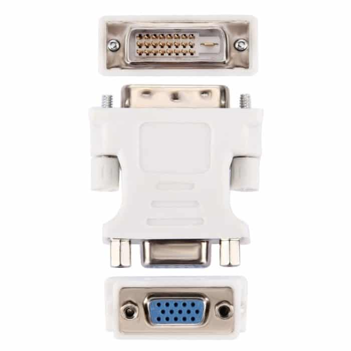 DVI 24 + 1 Pin Stecker auf VGA 15Pin Buchse Adapter (weiß) – Bild 4