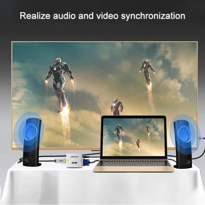 1080P Mini VGA zu HDMI Audio Video Konverter für HDTV, PC, Laptop und DVD – Bild 6