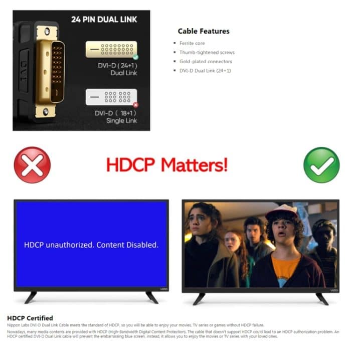 DVI 24 + 1P-Stecker auf DVI 24 + 1P-Stecker, Länge: 3 m – Bild 4