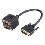24 + 1 DVI-Stecker auf 2 DVI-Buchse Kabeladapter, Länge: 30 cm