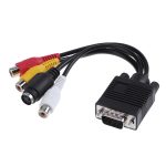 VGA-zu-S-Video-AV-Cinch-TV-Wandler-Kabeladapter mit 2 Audiokabeln