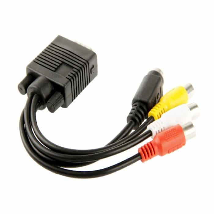 VGA-zu-S-Video-AV-Cinch-TV-Wandler-Kabeladapter mit 2 Audiokabeln – Bild 3