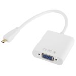 22 cm Full HD 1080P Micro HDMI-Stecker auf VGA-Buchse Videoadapterkabel mit Audiokabel (weiß) – Bild 3