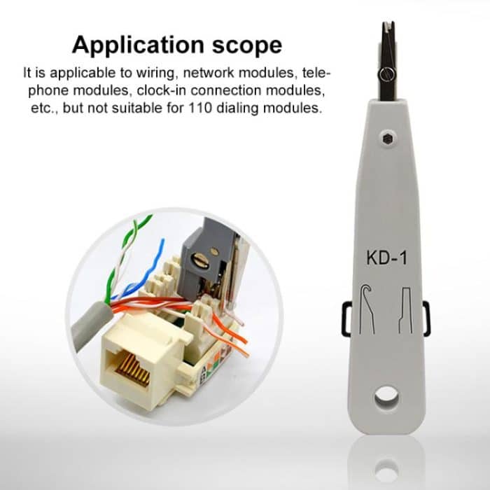 RJ45 / RJ12 / RJ11-Netzwerk BT-Telefonbuchse Multi Punch Insertion Tool (Weiß) – Bild 3