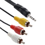 3,5 mm Stereo-Stecker auf 3 Cinch-Stecker Kabel, Länge: 75 cm