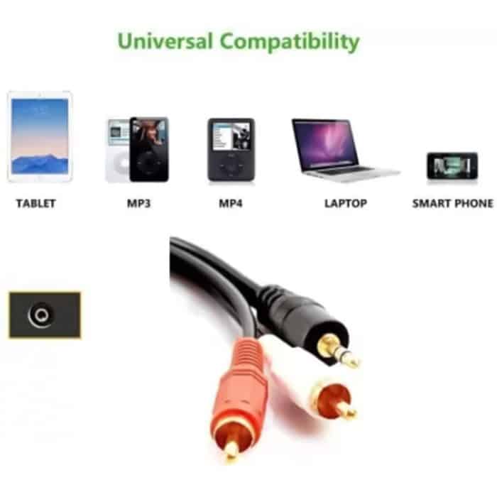 Normale Buchse 3,5 mm Stereo-Cinch-Stecker-Audiokabel, Länge: 1,5 m – Bild 4