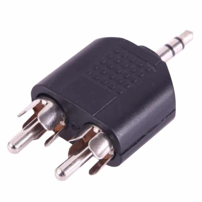 2 Cinch-Stecker auf 3,5-mm-Stecker Audio Y-Adapter (schwarz) – Bild 1