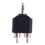 2 Cinch-Stecker auf 3,5-mm-Stecker Audio Y-Adapter (schwarz) – Bild 2