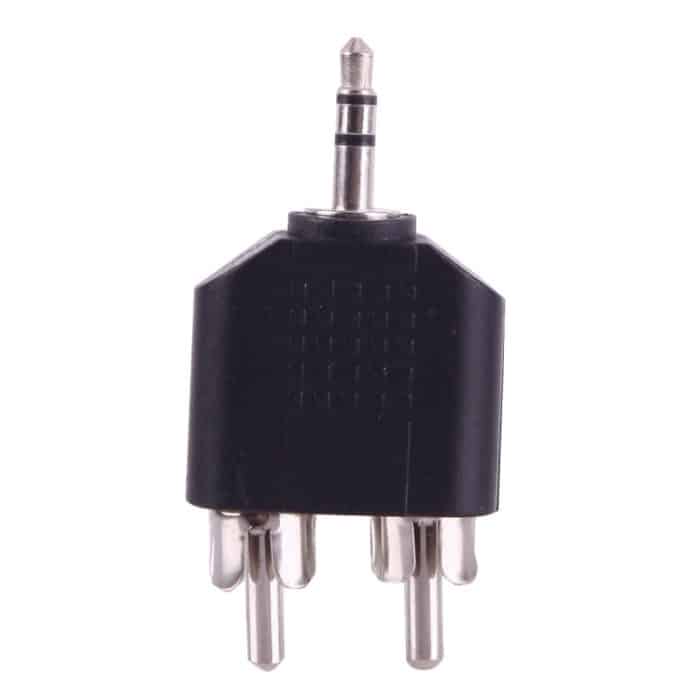 2 Cinch-Stecker auf 3,5-mm-Stecker Audio Y-Adapter (schwarz) – Bild 2