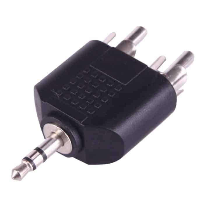 2 Cinch-Stecker auf 3,5-mm-Stecker Audio Y-Adapter (schwarz) – Bild 3