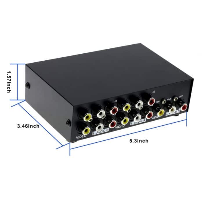 4 Port Eingang 1 Ausgang Audio Video AV RCA Switch Box – Bild 3