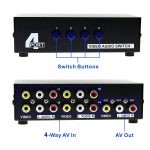 4 Port Eingang 1 Ausgang Audio Video AV RCA Switch Box – Bild 4