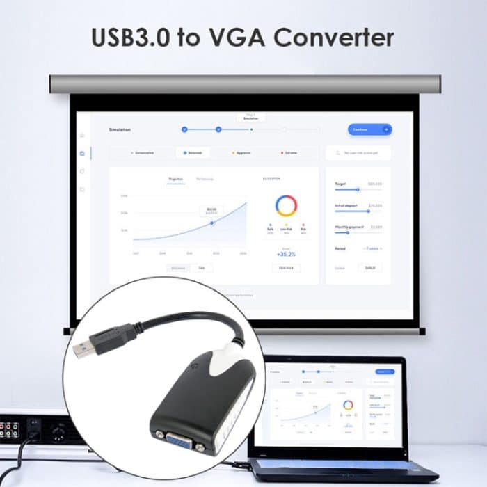 USB 3.0 zu VGA Display Adapter, Auflösung: 1920 x 1080 (Schwarz) – Bild 6