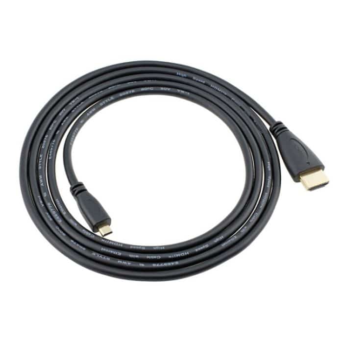 1,5 m Micro HDMI zu HDMI 19-poliges Kabel, Version 1.4 (schwarz) – Bild 2