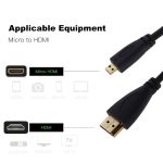 1,5 m Micro HDMI zu HDMI 19-poliges Kabel, Version 1.4 (schwarz) – Bild 5