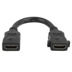 18 cm 19-poliges HDMI-Kabel von Buchse zu Buchse (schwarz)