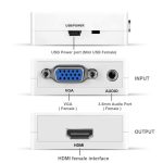 HD 1080P HDMI Mini VGA zu HDMI Scaler Box Audio Video Digital Konverter (Weiß) – Bild 4