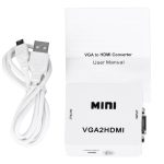 HD 1080P HDMI Mini VGA zu HDMI Scaler Box Audio Video Digital Konverter (Weiß) – Bild 5