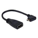 17 cm 90-Grad-Micro-HDMI-Kabeladapter von rechts nach HDMI-Buchse (schwarz)