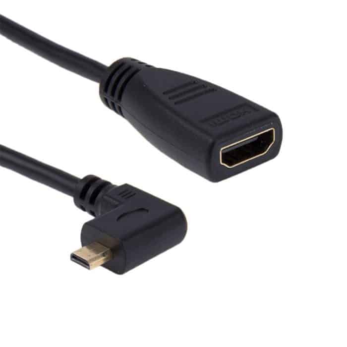 17 cm 90-Grad-Micro-HDMI-Kabeladapter von rechts nach HDMI-Buchse (schwarz) – Bild 2