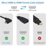 17 cm 90-Grad-Micro-HDMI-Kabeladapter von rechts nach HDMI-Buchse (schwarz) – Bild 4