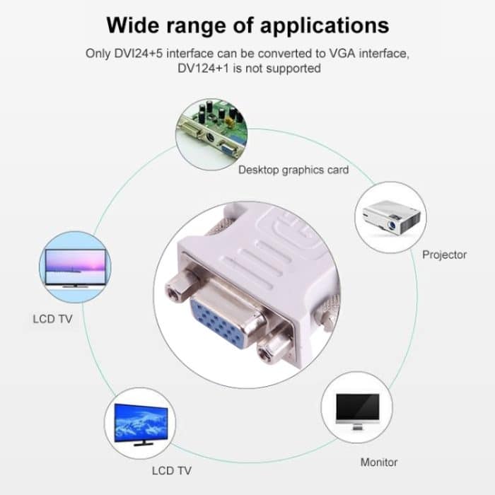 DVI-I-Stecker Dual-Link 24 + 5 auf 15 Pin VGA Buchse Video-Monitor-Adapter-Konverter – Bild 4