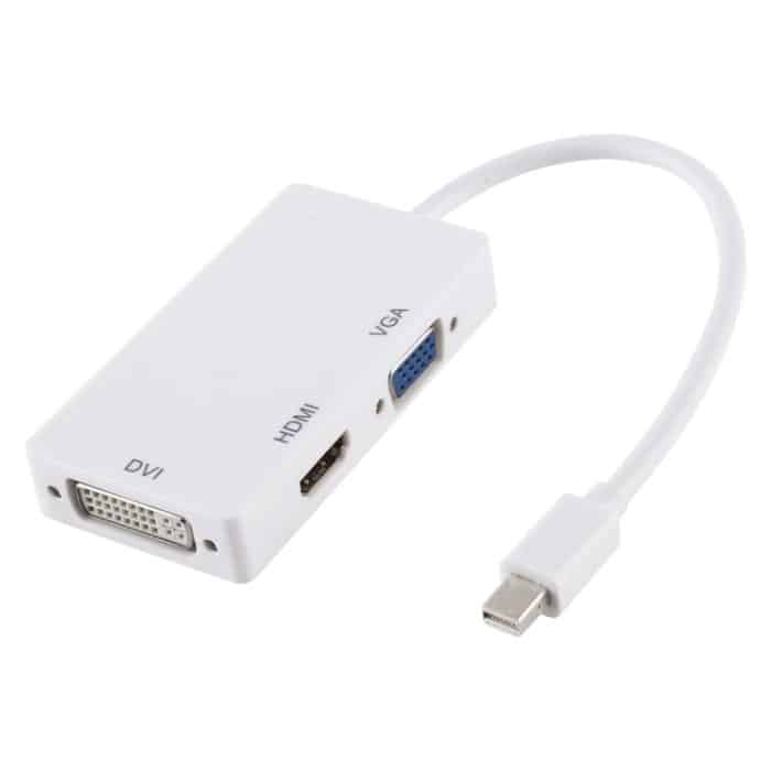 S-PC-1570W.jpg 3 in 1 Mini DisplayPort Stecker auf HDMI + VGA + DVI Buchse Adapter Konverter für Mac Book Pro Air, Kabellänge: 18 cm, Mini DP to HDMI+VGA+DVI (Good) – Bild 1