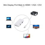 3 in 1 Mini DisplayPort Stecker auf HDMI + VGA + DVI Buchse Adapter Konverter für Mac Book Pro Air, Kabellänge: 18 cm, Mini DP to HDMI+VGA+DVI (Good) – Bild 4