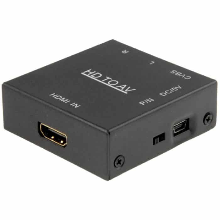 HDV-M610 Mini-Größe Full HD 1080P HDMI-zu-AV / CVBS-Videokonverter-Adapter (schwarz) – Bild 3
