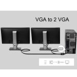 30 cm langes VGA-Stecker auf 2 VGA-Buchsen-Splitterkabel, VGA Male – Bild 5