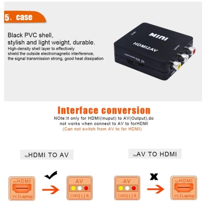 VK-126 Mini HD HDMI zu AV / CVBS Videokonverter Adapter – Bild 11