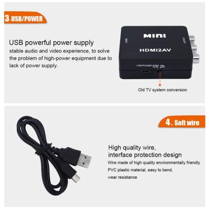 VK-126 Mini HD HDMI zu AV / CVBS Videokonverter Adapter – Bild 10