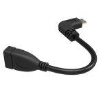 16 cm vergoldetes Mini-HDMI-Stecker-zu-HDMI-19-poliges Buchsenkabel, 90 Grad rechtwinklig – Bild 2