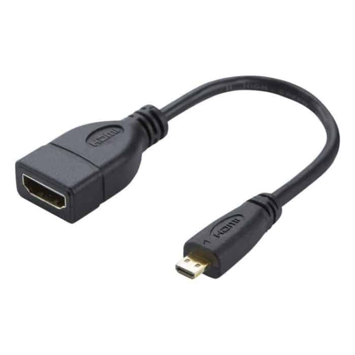 S-PC-3215.jpg 17 cm Micro-HDMI-Stecker auf HDMI-Buchse Adapterkabel – Bild 1