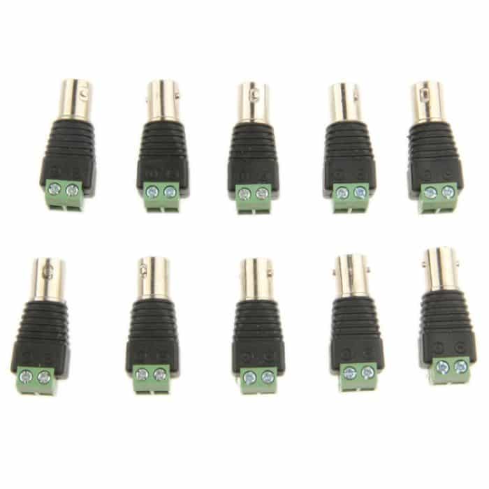 10 Stück Green Power zum BNC-Koaxial-Adapter-Anschluss für CCTV-Kameras – Bild 4