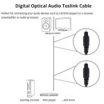 Toslink-Kabel für digitale Audio-Glasfaser, Kabellänge: 3 m, Außendurchmesser: 4,0 mm (vergoldet) – Bild 4