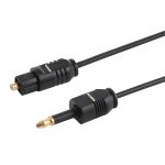 TOSLink-Stecker auf 3,5-mm-Stecker Digitales optisches Audiokabel, Länge: 0,8 m, Außendurchmesser: 2,2 mm (schwarz) – Bild 2