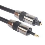 TOSLink-Stecker auf 3,5-mm-Stecker Digitales optisches Audiokabel, Länge: 1,5 m, Außendurchmesser: 5,0 mm (vergoldet) (schwarz)