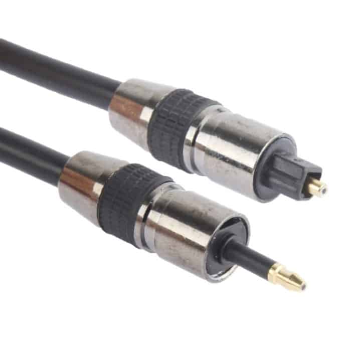 S-PC-4107.jpg TOSLink-Stecker auf 3,5-mm-Stecker Digitales optisches Audiokabel, Länge: 1,5 m, Außendurchmesser: 5,0 mm (vergoldet) (schwarz) – Bild 1
